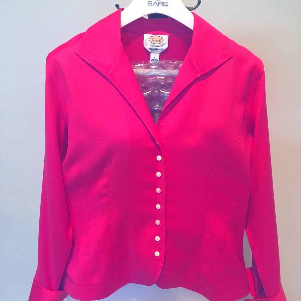 Talbots Fuchsia Hot Pink Long Sleeve Blouse